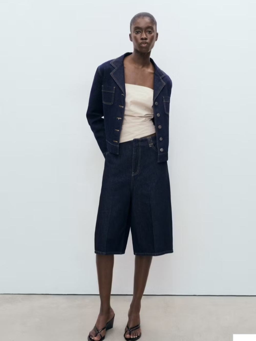 Mango Dark Indigo Denim Jorts
